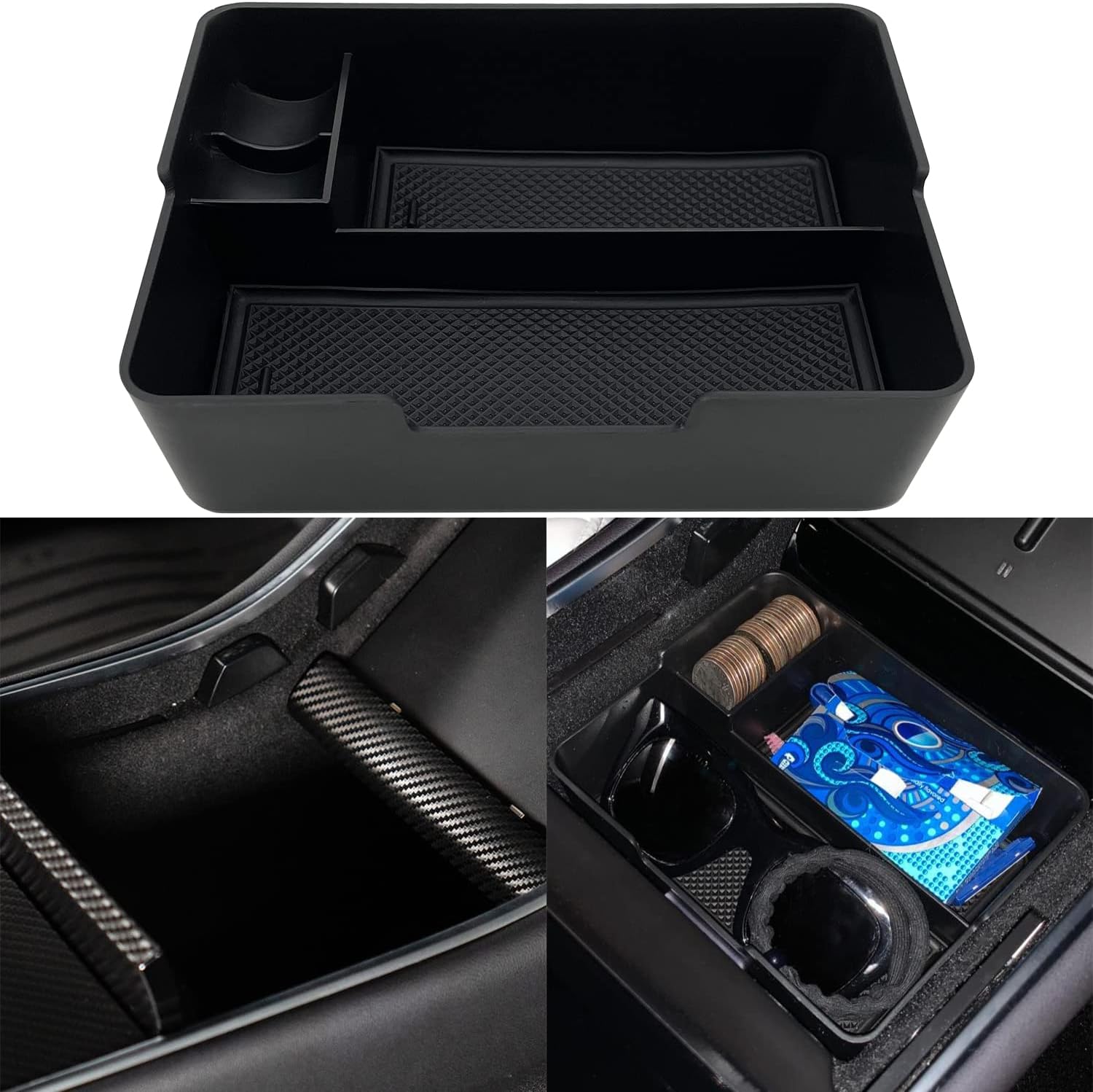 JOJOMARK center console organizer tray for 2017–2020 Model 3 and 2020 Model Y rotary