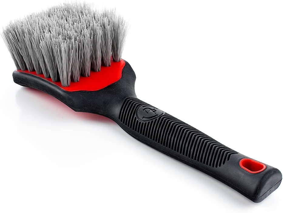 Detail Factory ProGrip red tire brush with rubber handle