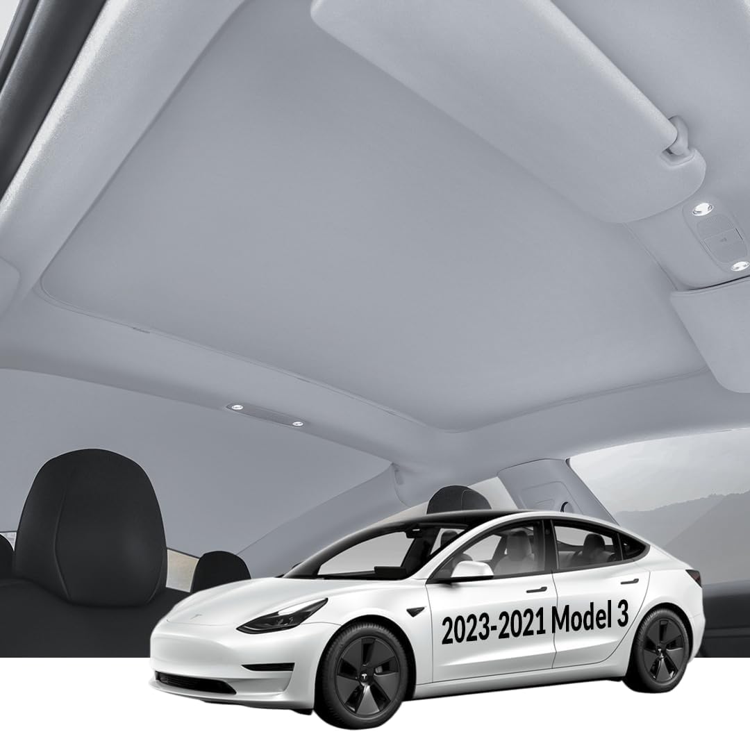 VION Roof Sunshade for Tesla Model 3 2023–2021, interior gray