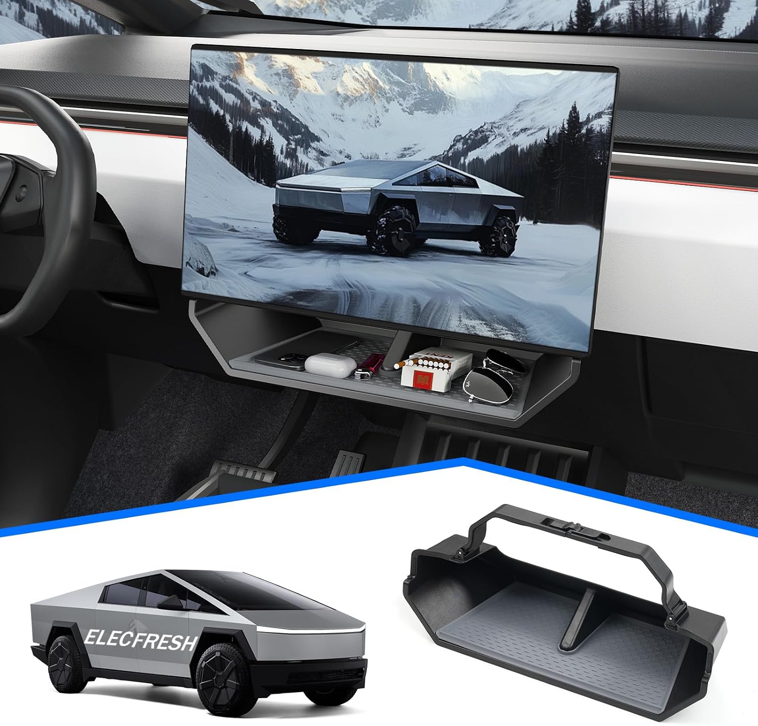 ELECFRESH Under Screen Organizer for Cybertruck