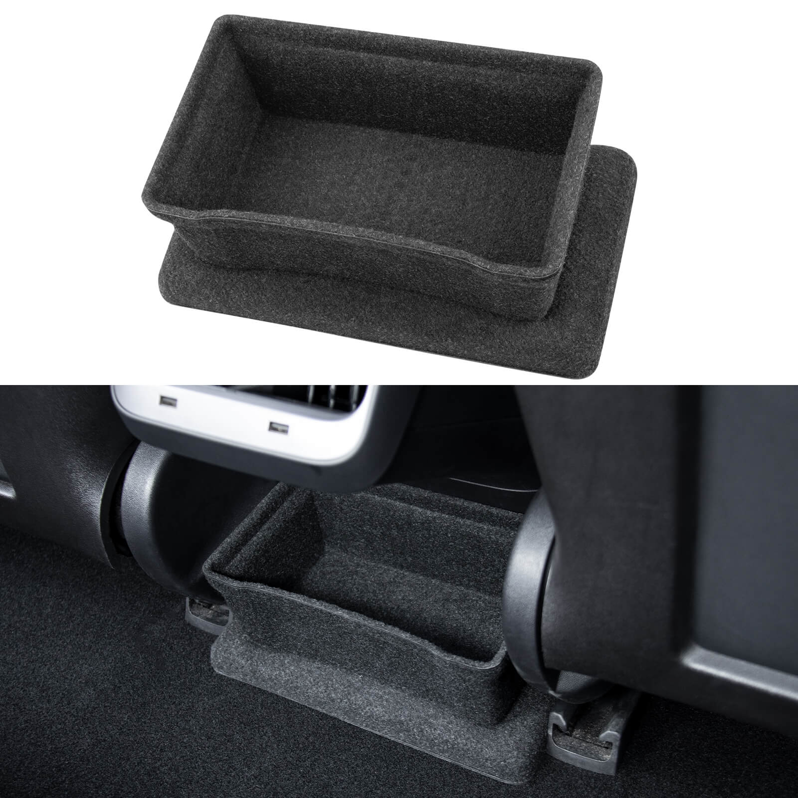 BASENOR CA233 rear console organizer for 2017–2023 Tesla Model 3