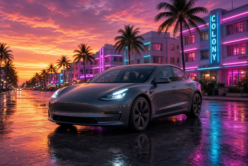 Tesla Model 3 vehicle selector