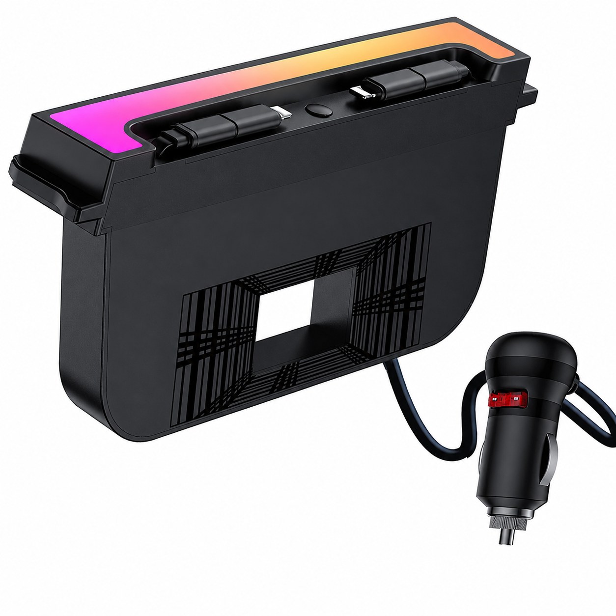 Tesstudio USB hub for Tesla Model Y L with retractable cables and RGB light